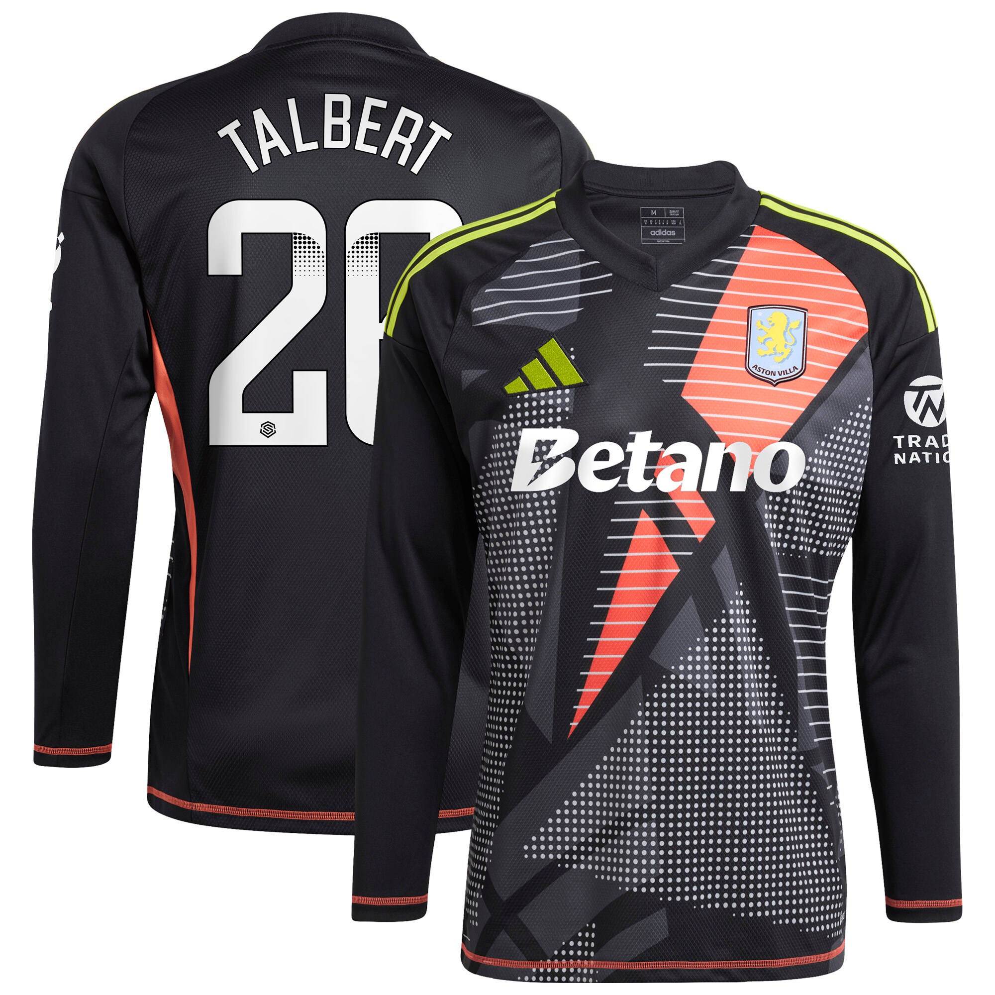 aston villa wsl adidas goalkeeper shirt 2024-25 – long sleeve with talbert 26 printing Collection | Official Aston Villa Jerseys