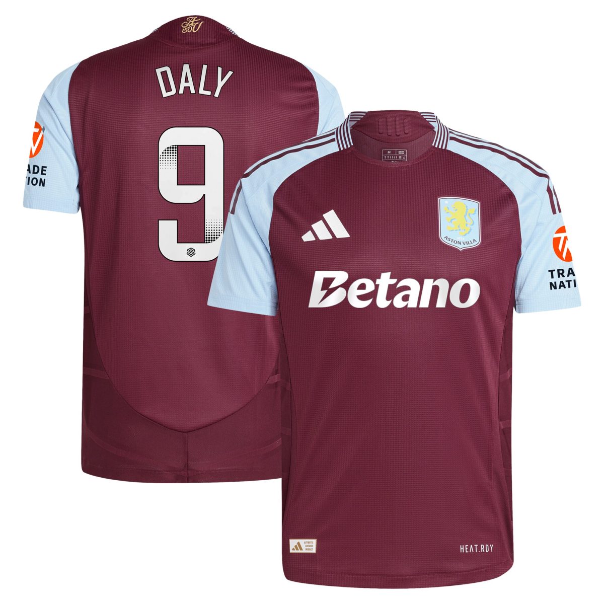 aston villa wsl adidas home authentic shirt 2024-25 with daly 9 printing Collection | Official Aston Villa Jerseys