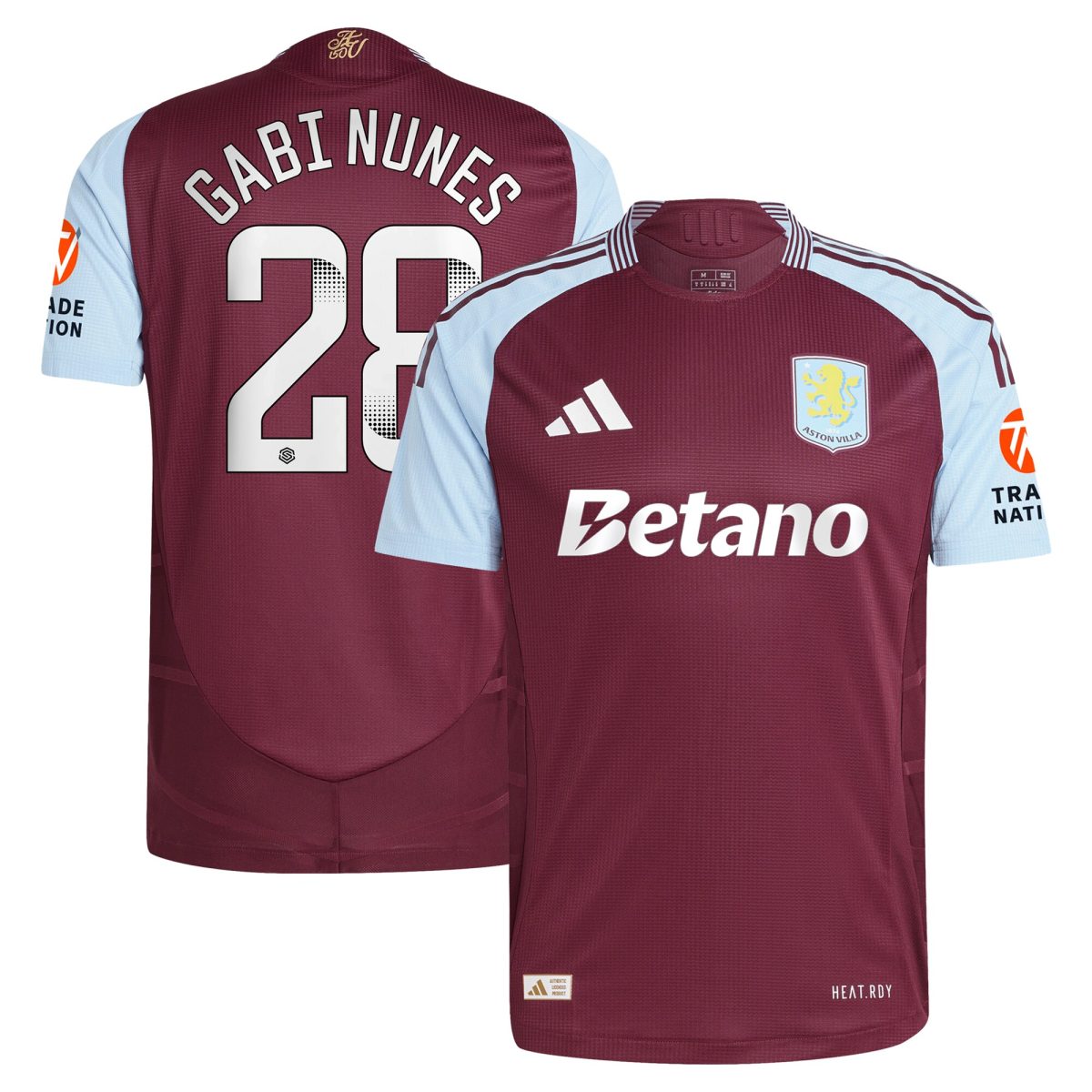 aston villa wsl adidas home authentic shirt 2024-25 with gabi nunes 28 printing Collection | Official Aston Villa Jerseys