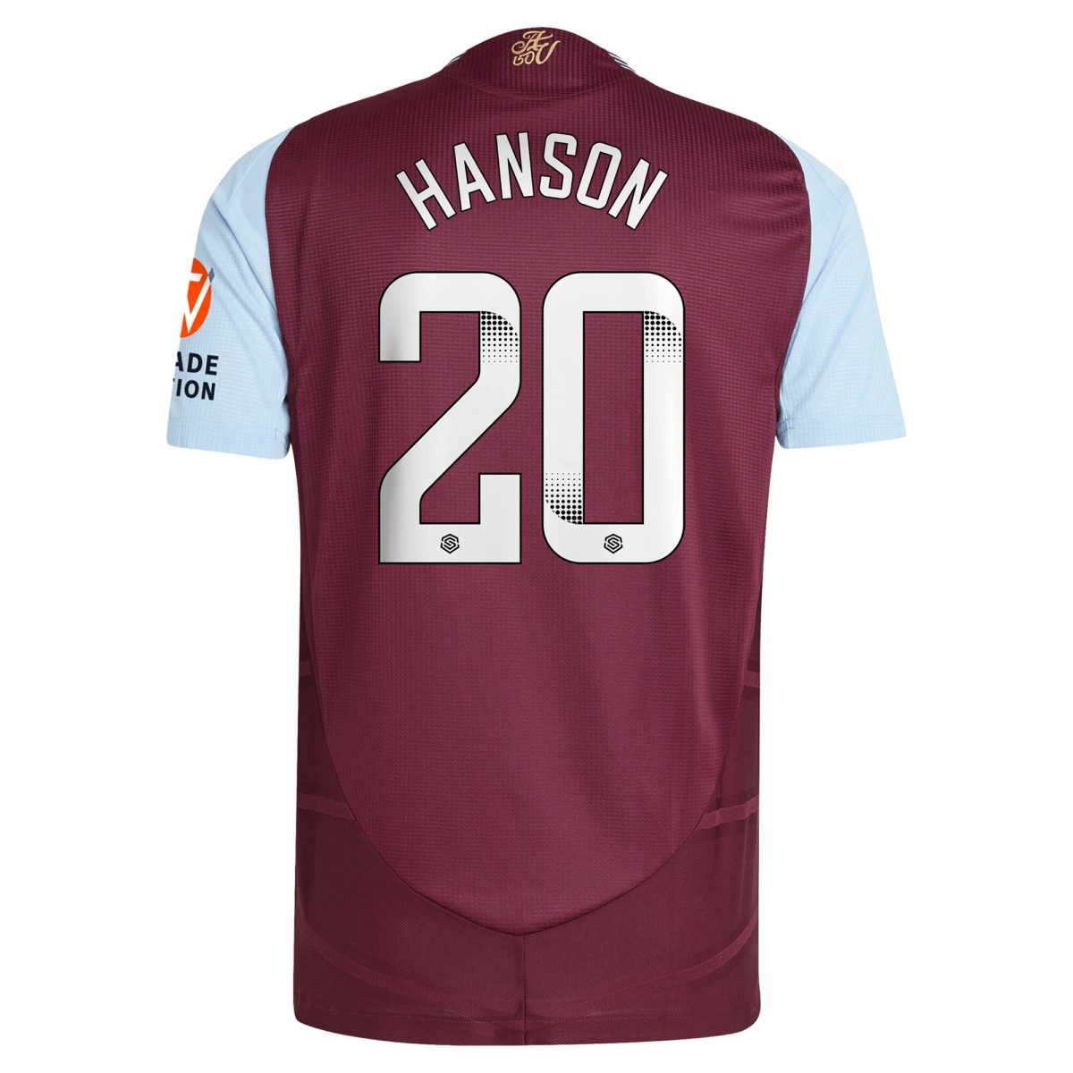 aston villa wsl adidas home authentic shirt 2024-25 with hanson 20 printing Collection | Official Aston Villa Jerseys