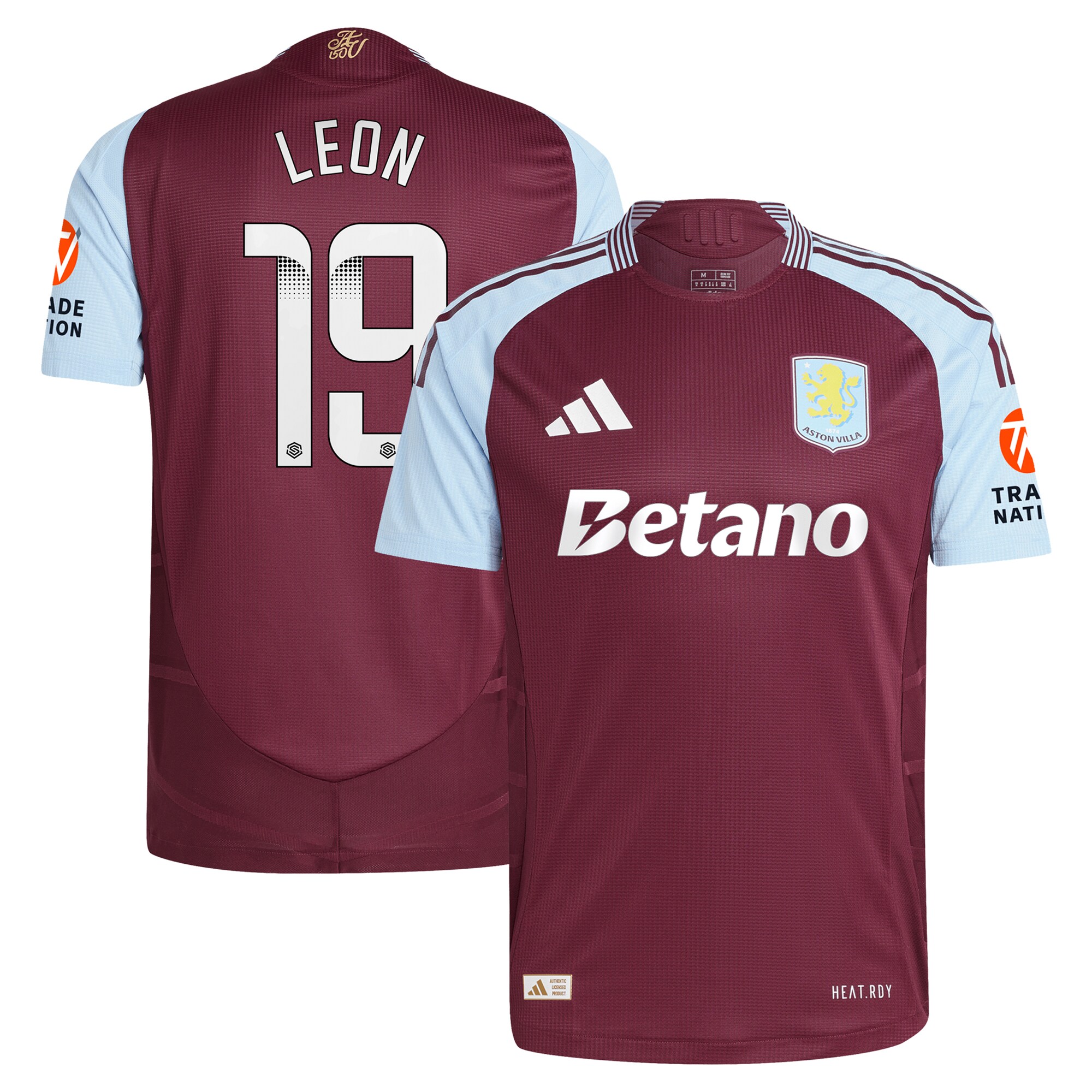 aston villa wsl adidas home authentic shirt 2024-25 with leon 19 printing Collection | Official Aston Villa Jerseys