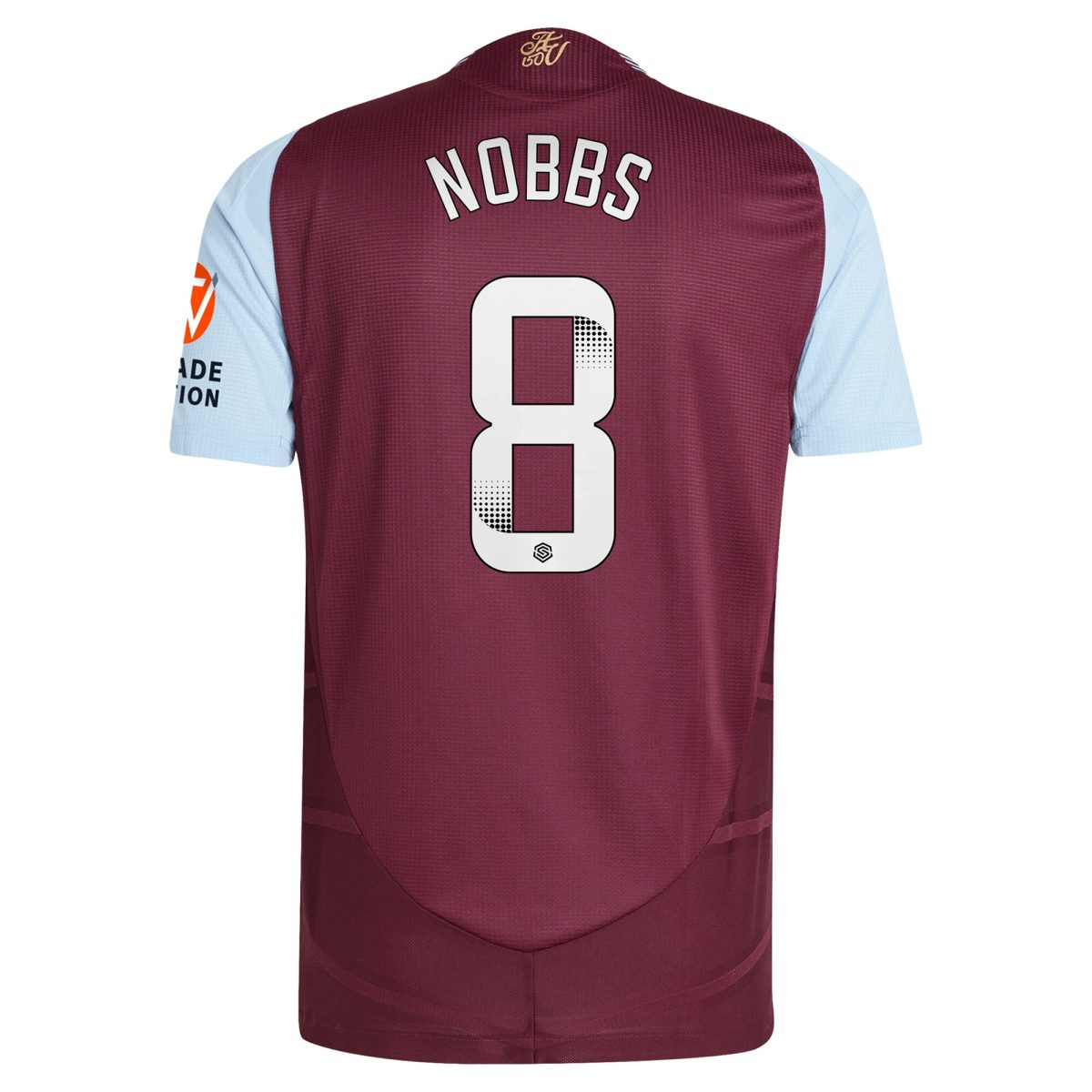 aston villa wsl adidas home authentic shirt 2024-25 with nobbs 8 printing Collection | Official Aston Villa Jerseys