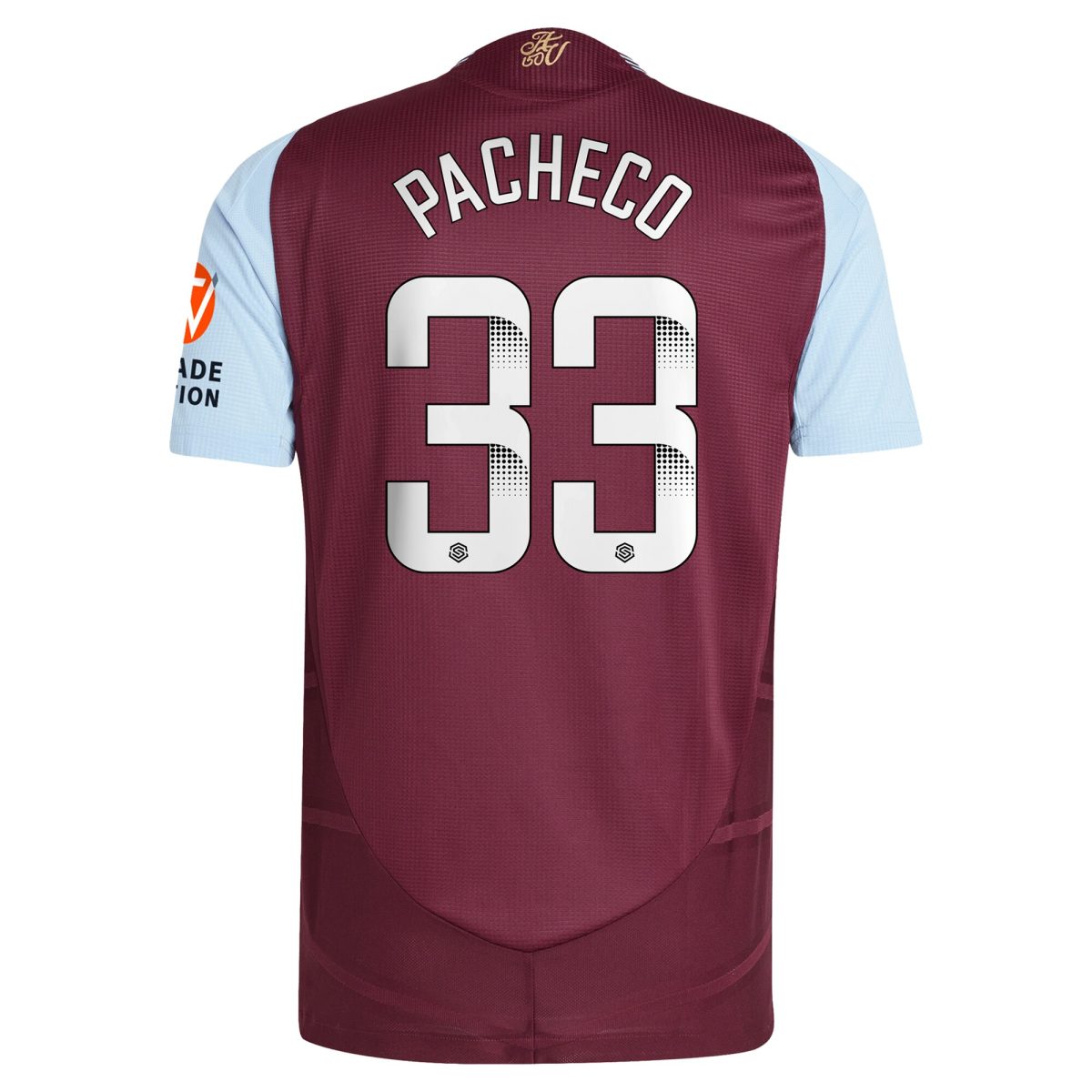 aston villa wsl adidas home authentic shirt 2024-25 with pacheco 33 printing Collection | Official Aston Villa Jerseys