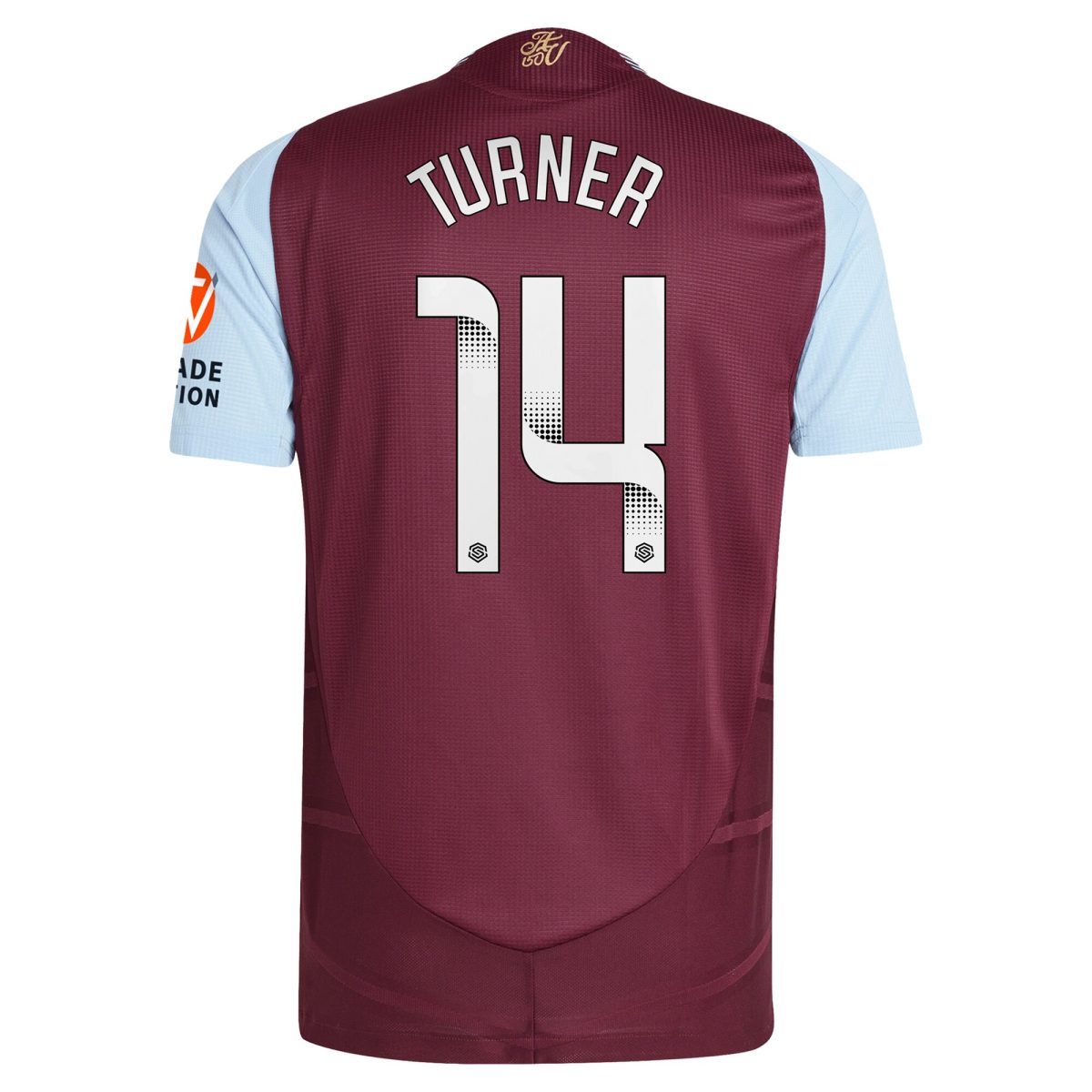 aston villa wsl adidas home authentic shirt 2024-25 with turner 14 printing Collection | Official Aston Villa Jerseys