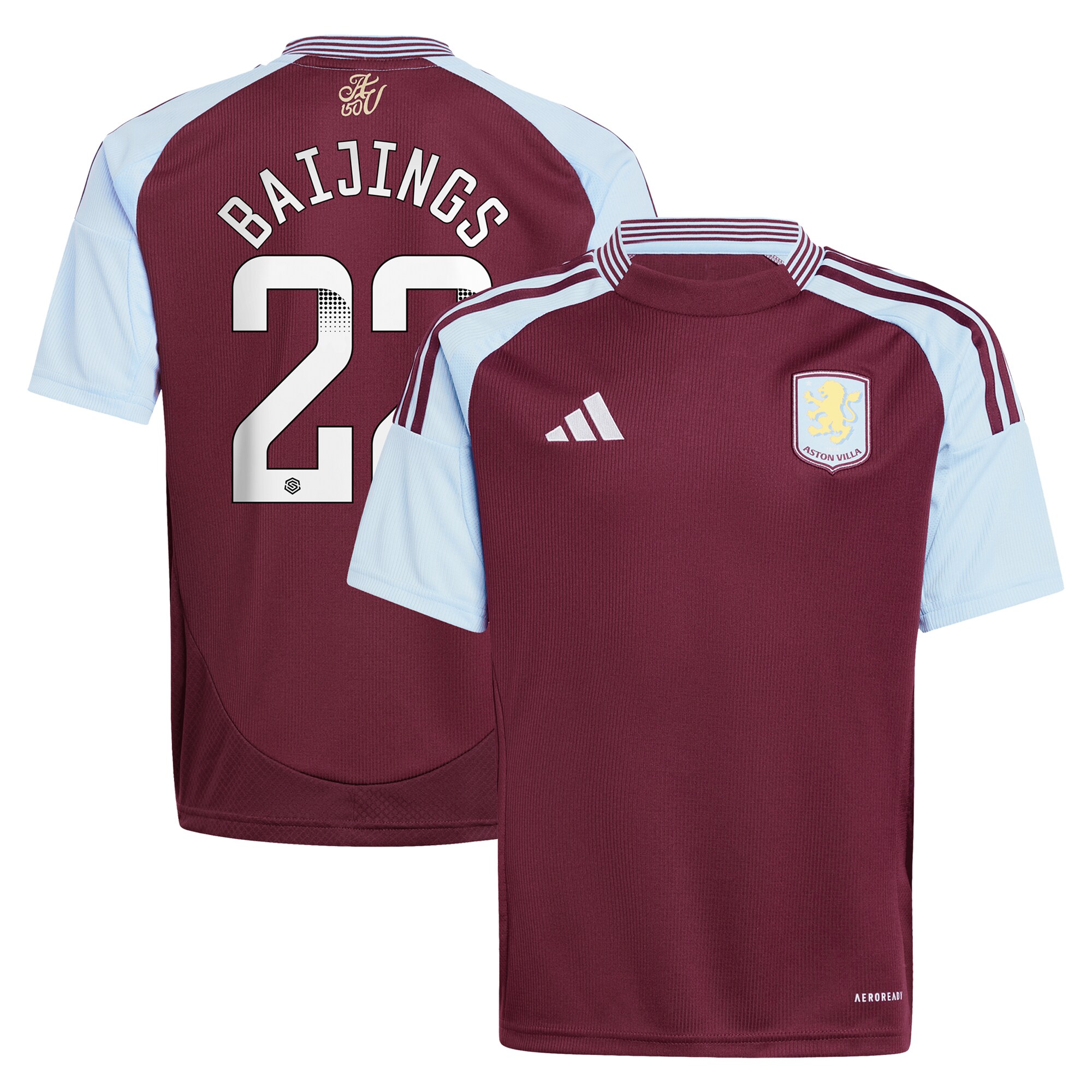 aston villa wsl adidas home shirt 2024-25 – kids with baijings 22 printing Collection | Official Aston Villa Jerseys