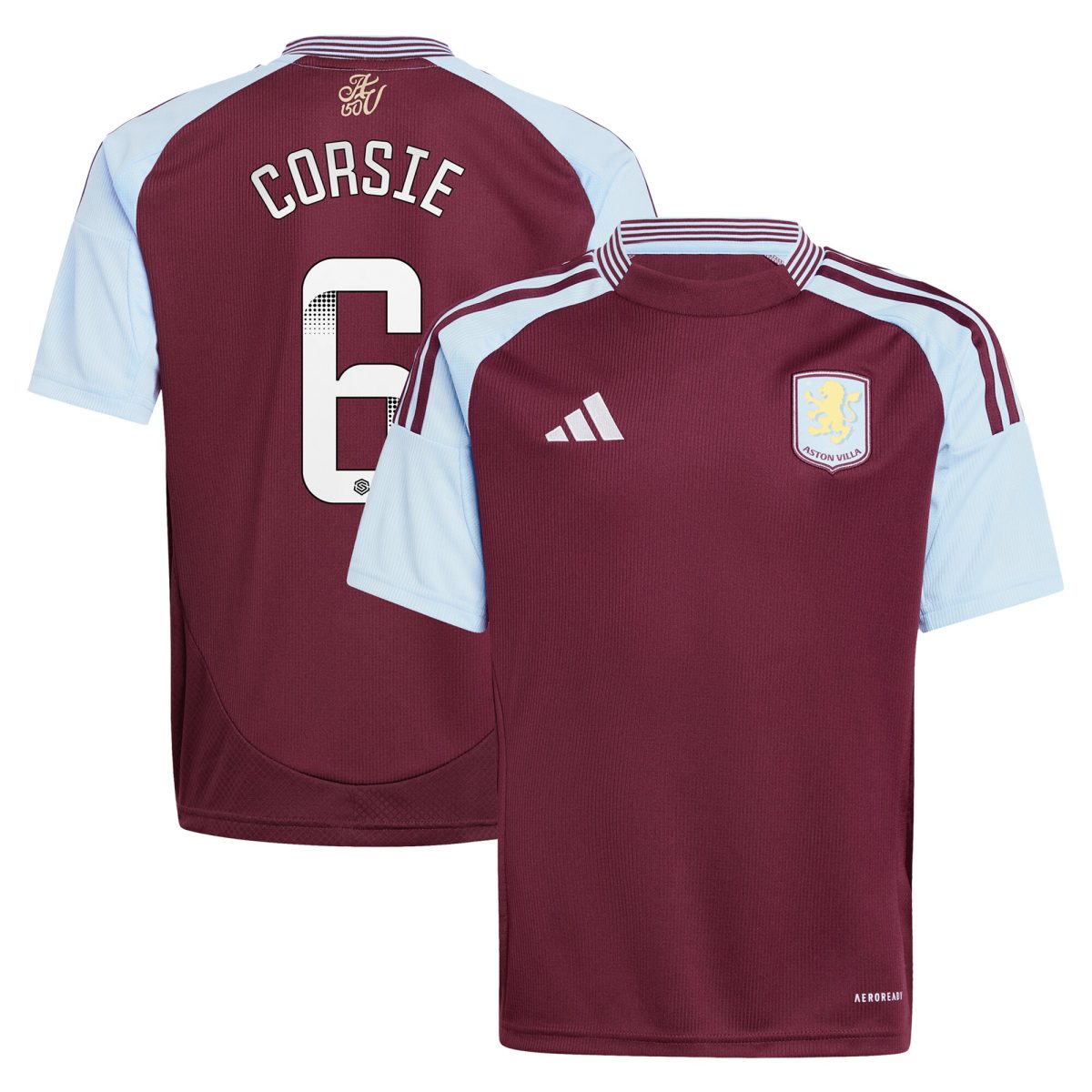 aston villa wsl adidas home shirt 2024-25 – kids with corsie 6 printing Collection | Official Aston Villa Jerseys