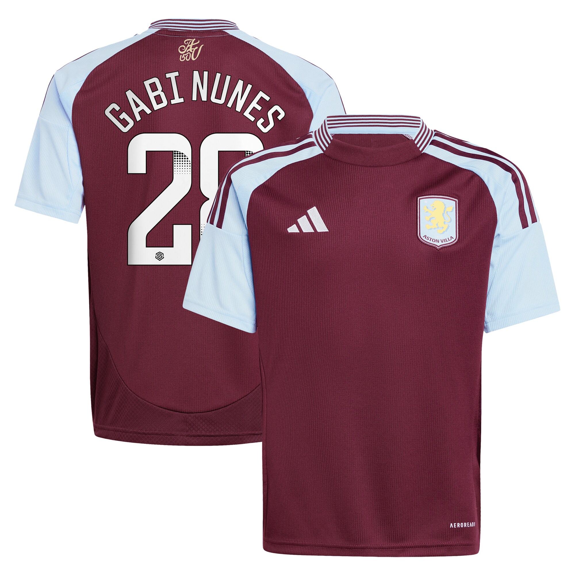 aston villa wsl adidas home shirt 2024-25 – kids with gabi nunes 28 printing Collection | Official Aston Villa Jerseys