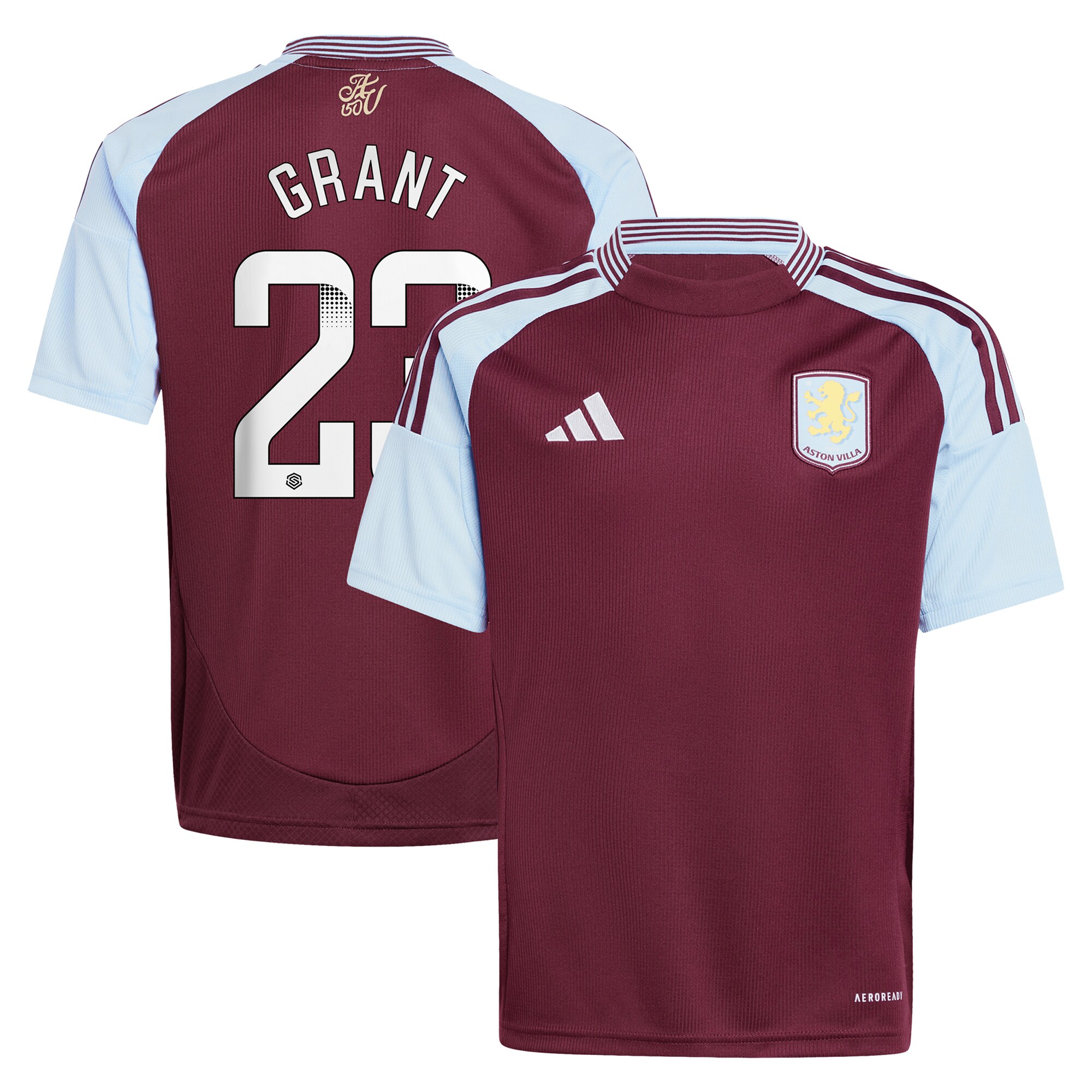 aston villa wsl adidas home shirt 2024-25 – kids with grant 23 printing Collection | Official Aston Villa Jerseys