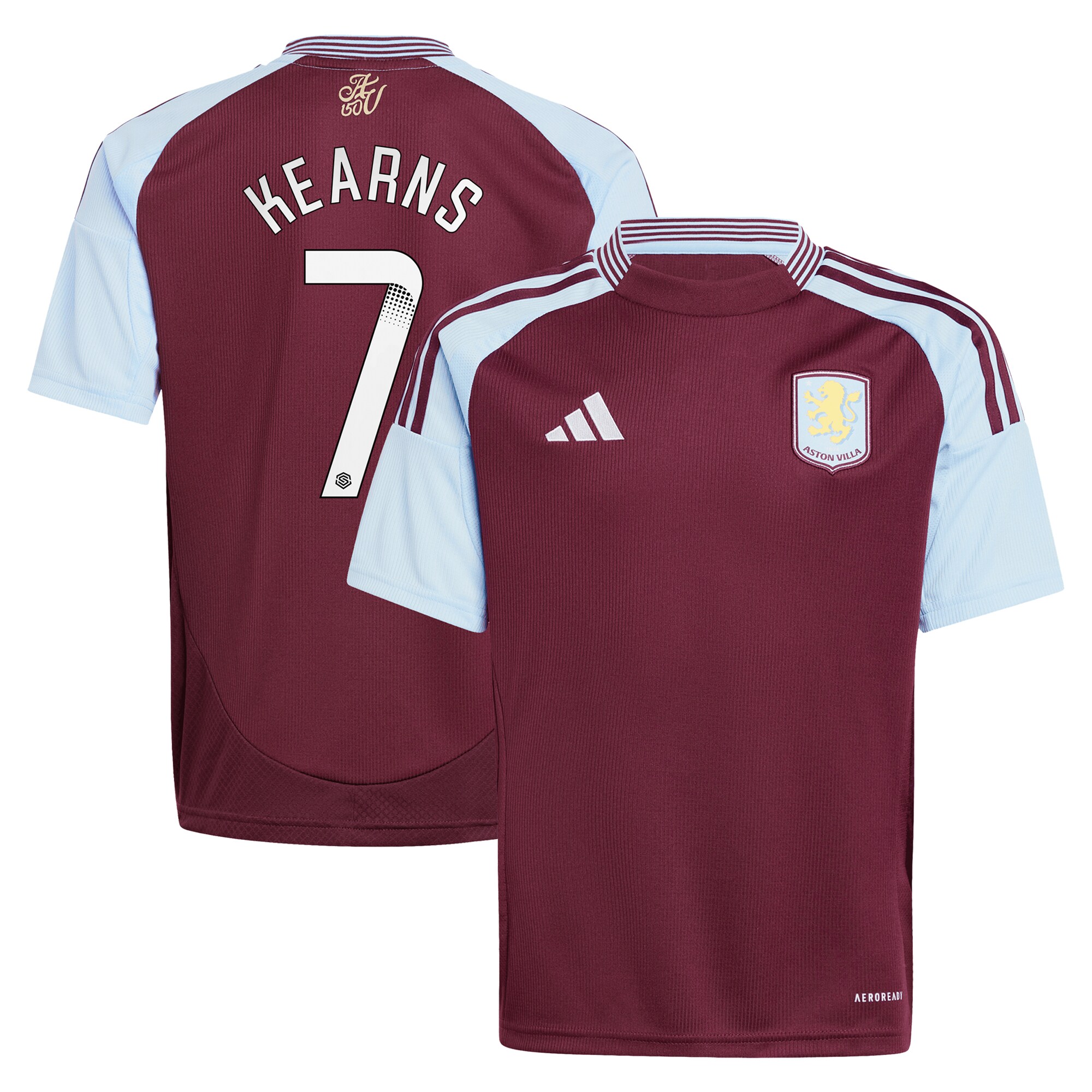 aston villa wsl adidas home shirt 2024-25 – kids with kearns 7 printing Collection | Official Aston Villa Jerseys