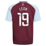 aston villa wsl adidas home shirt 2024-25 – kids with leon 19 printing Collection | Official Aston Villa Jerseys