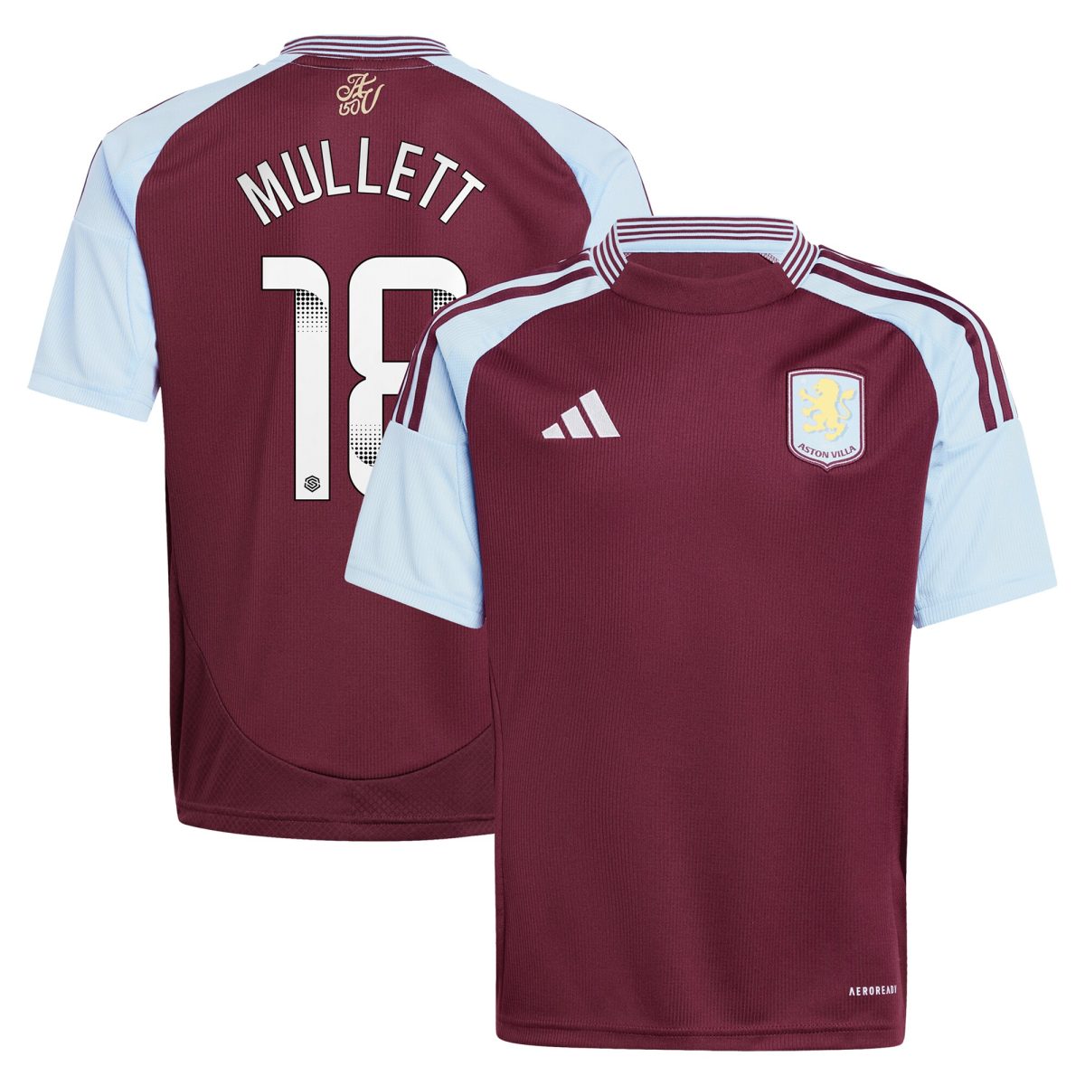 aston villa wsl adidas home shirt 2024-25 – kids with mullett 18 printing Collection | Official Aston Villa Jerseys