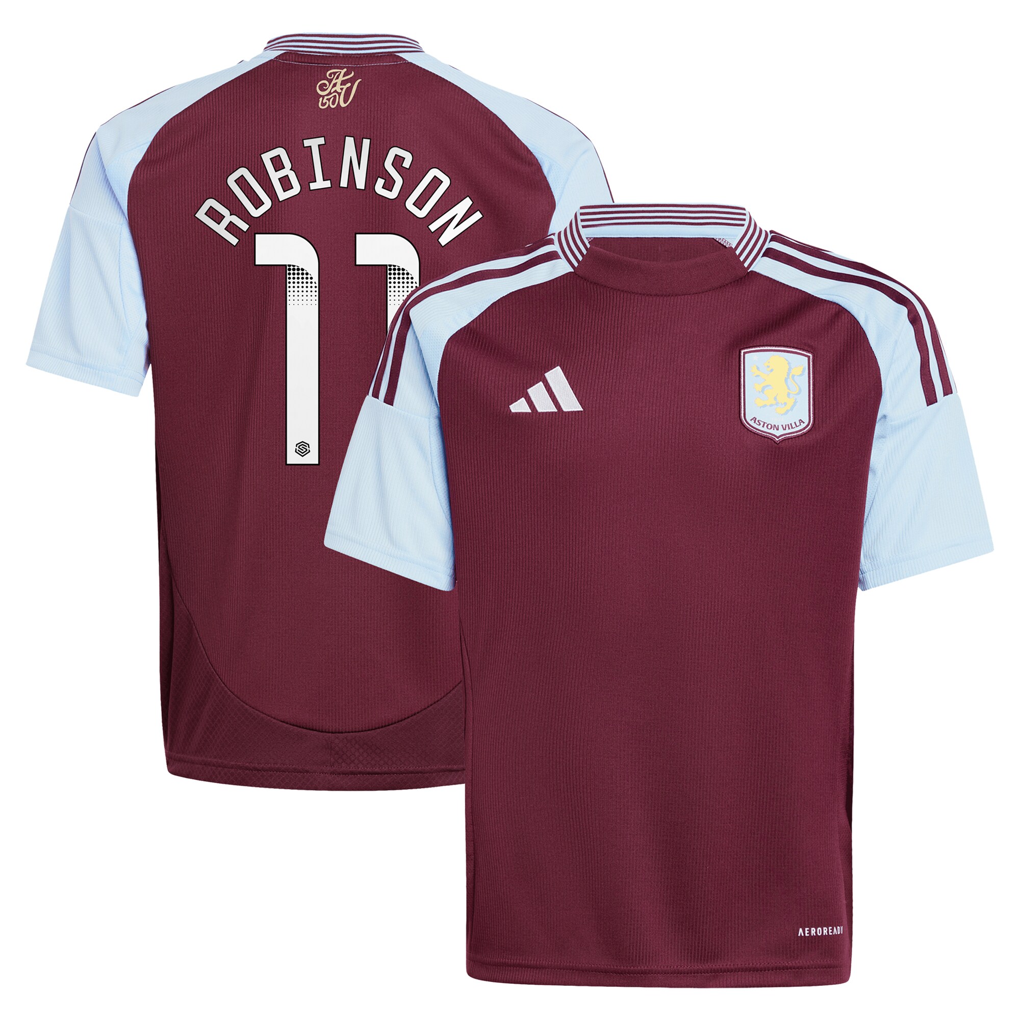 aston villa wsl adidas home shirt 2024-25 – kids with robinson 11 printing Collection | Official Aston Villa Jerseys
