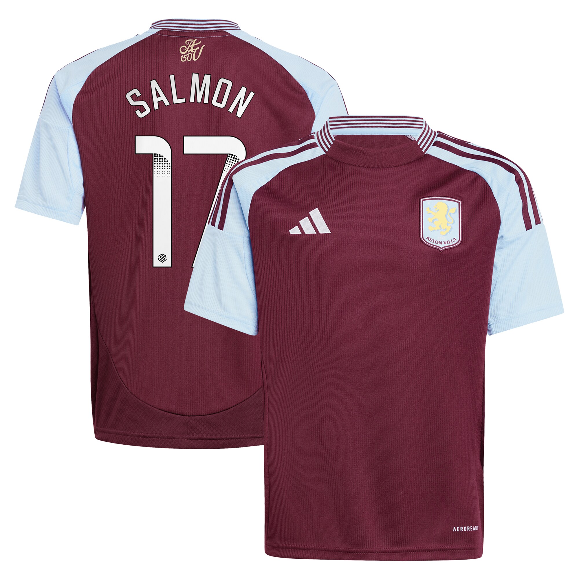 aston villa wsl adidas home shirt 2024-25 – kids with salmon 17 printing Collection | Official Aston Villa Jerseys