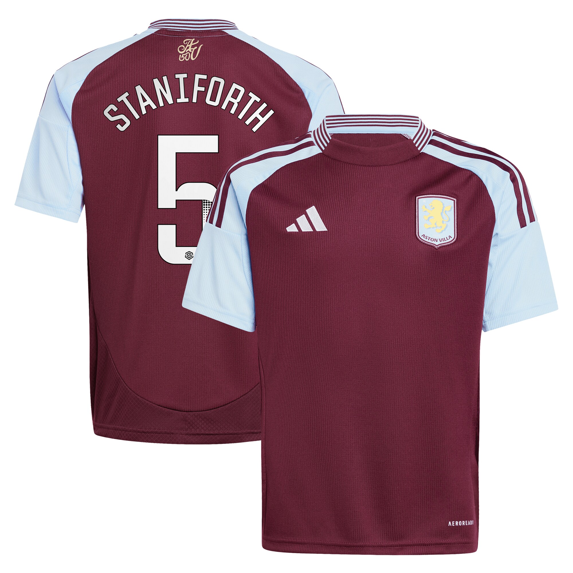 aston villa wsl adidas home shirt 2024-25 – kids with staniforth 5 printing Collection | Official Aston Villa Jerseys