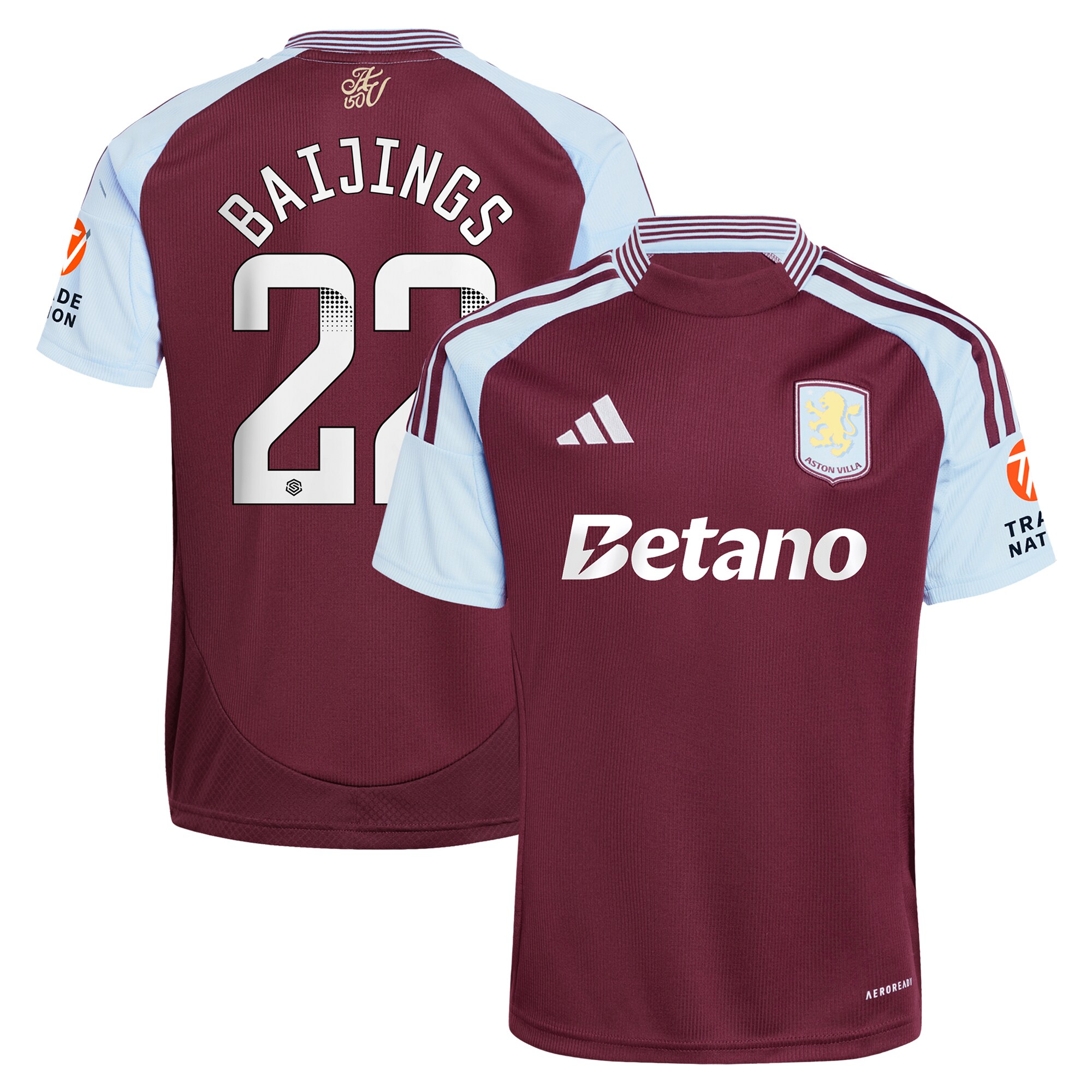 aston villa wsl adidas home shirt 2024-25 with baijings 22 printing Collection | Official Aston Villa Jerseys