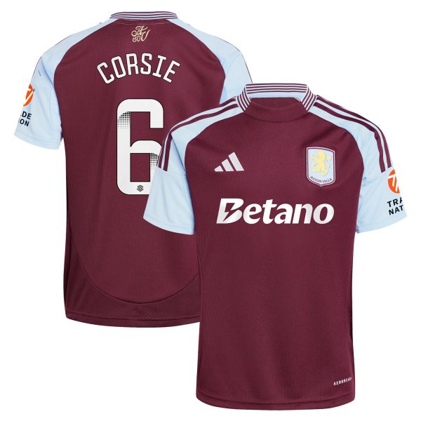 aston villa wsl adidas home shirt 2024-25 with corsie 6 printing Collection | Official Aston Villa Jerseys