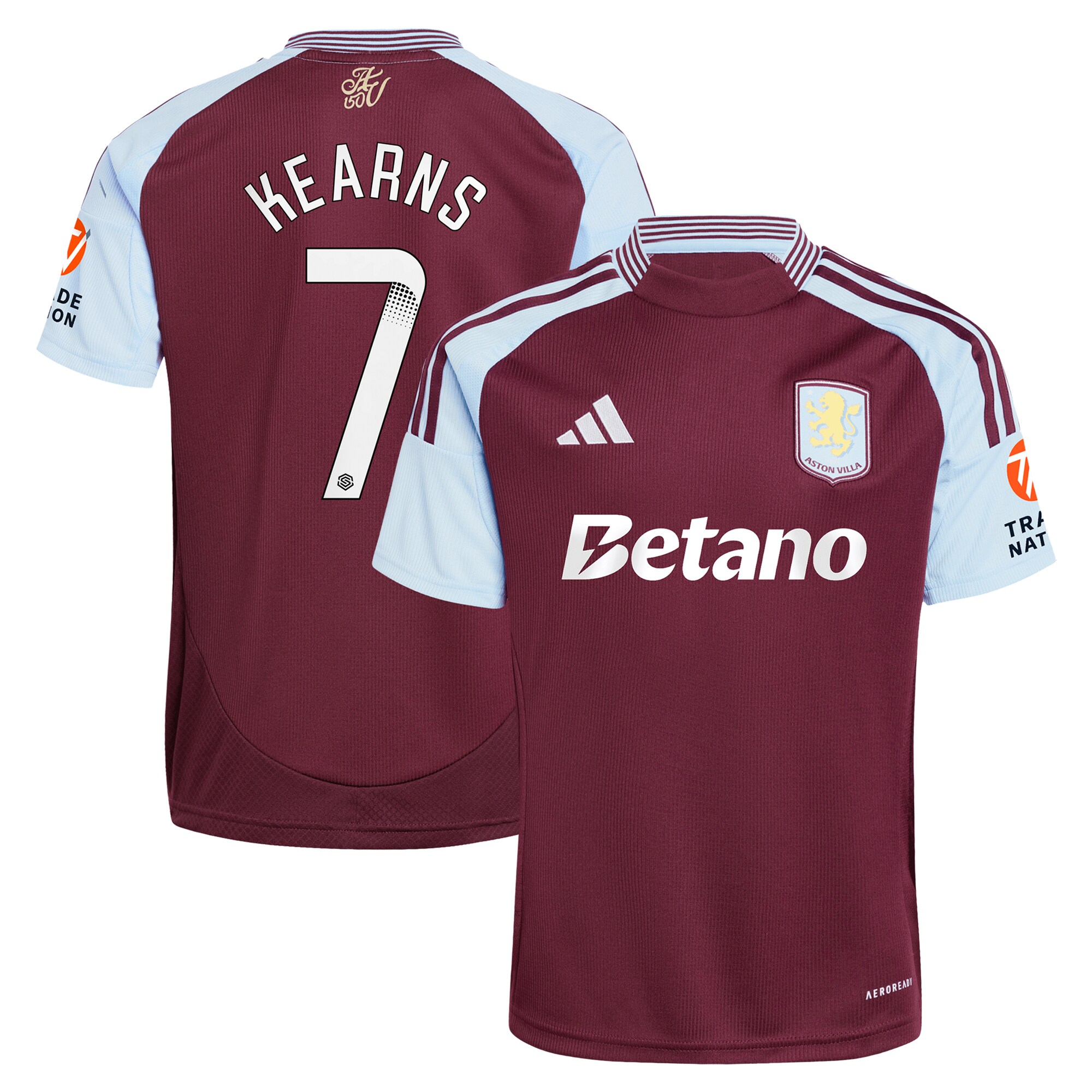 aston villa wsl adidas home shirt 2024-25 with kearns 7 printing Collection | Official Aston Villa Jerseys