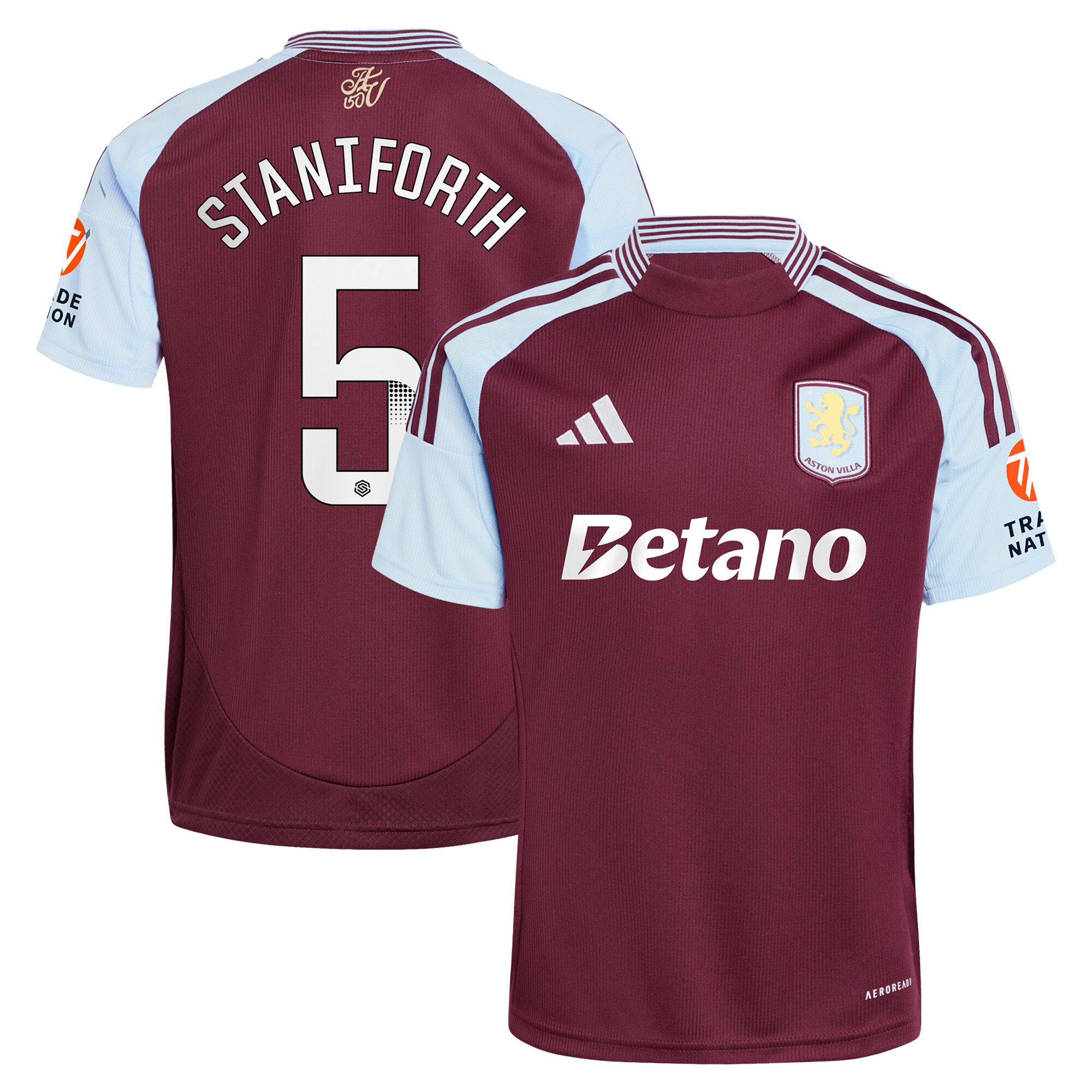 aston villa wsl adidas home shirt 2024-25 with staniforth 5 printing Collection | Official Aston Villa Jerseys