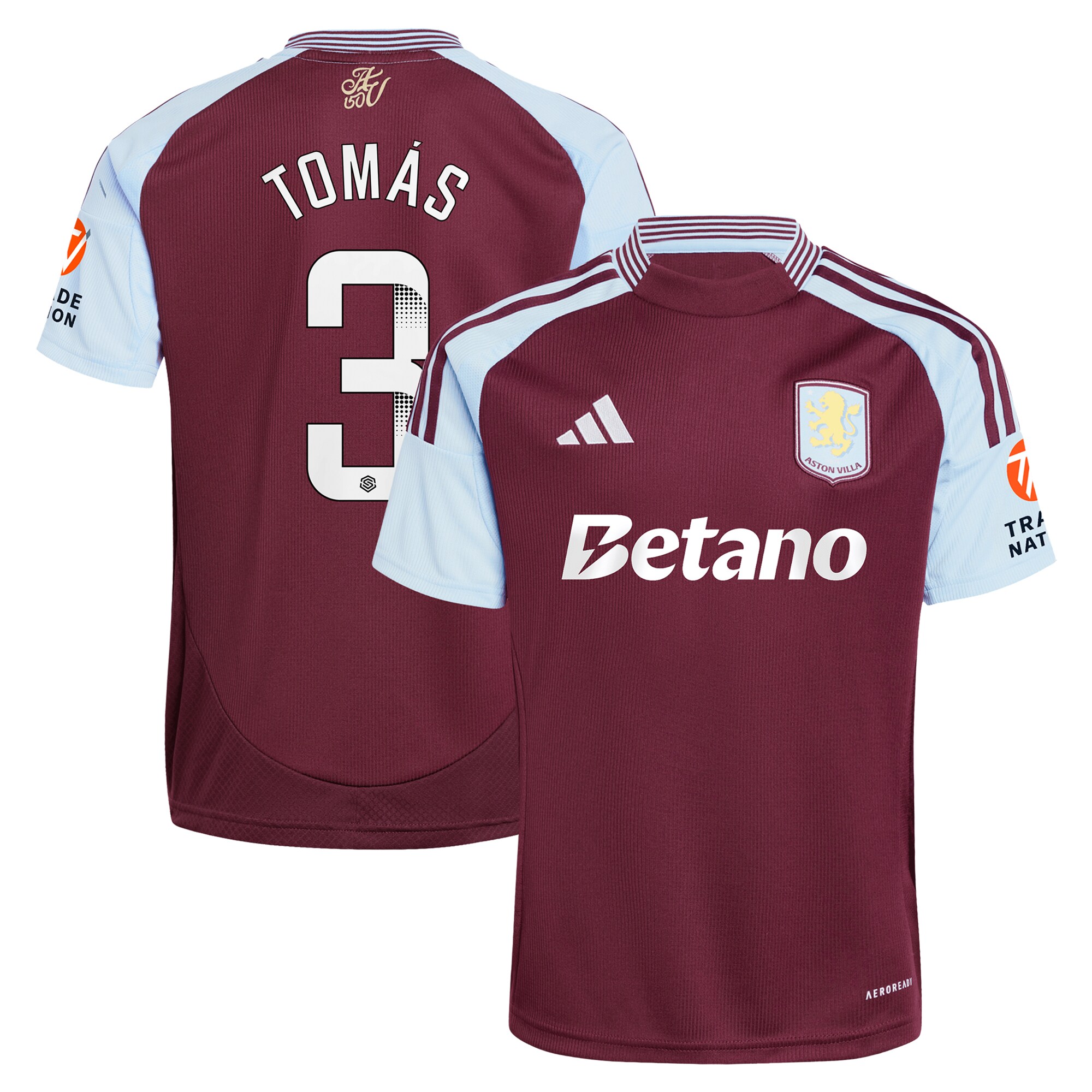 aston villa wsl adidas home shirt 2024-25 with tomás 3 printing Collection | Official Aston Villa Jerseys