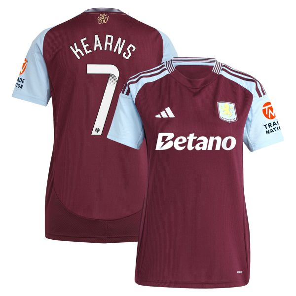 aston villa wsl adidas home shirt 2024-25 – womens with kearns 7 printing Collection | Official Aston Villa Jerseys