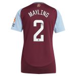 aston villa wsl adidas home shirt 2024-25 – womens with mayling 2 printing Collection | Official Aston Villa Jerseys