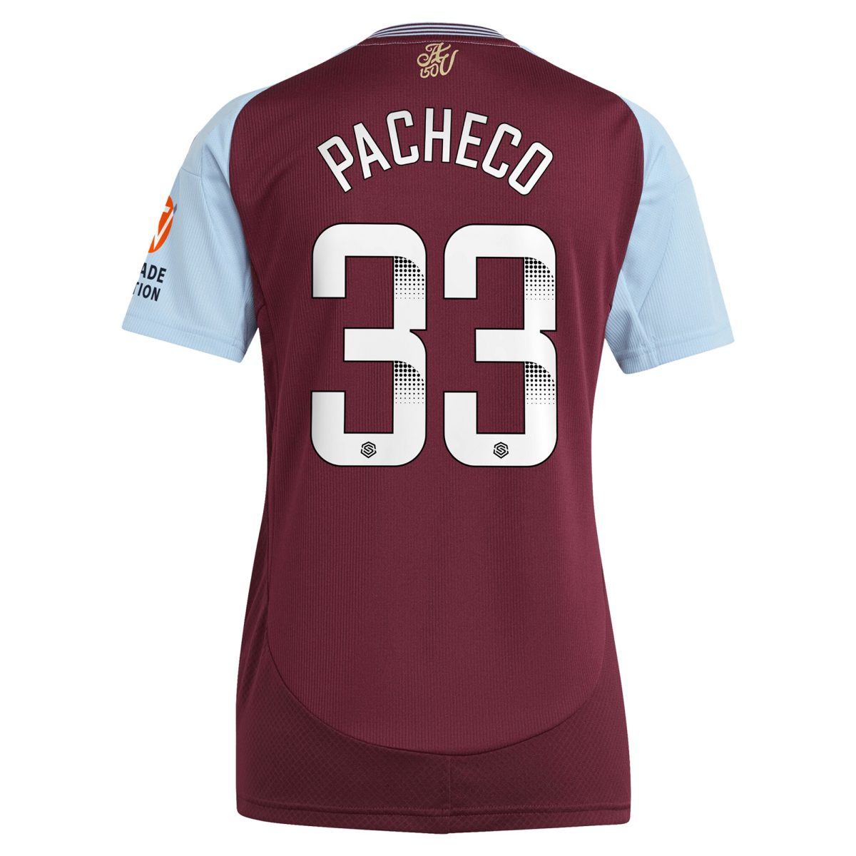 aston villa wsl adidas home shirt 2024-25 – womens with pacheco 33 printing Collection | Official Aston Villa Jerseys
