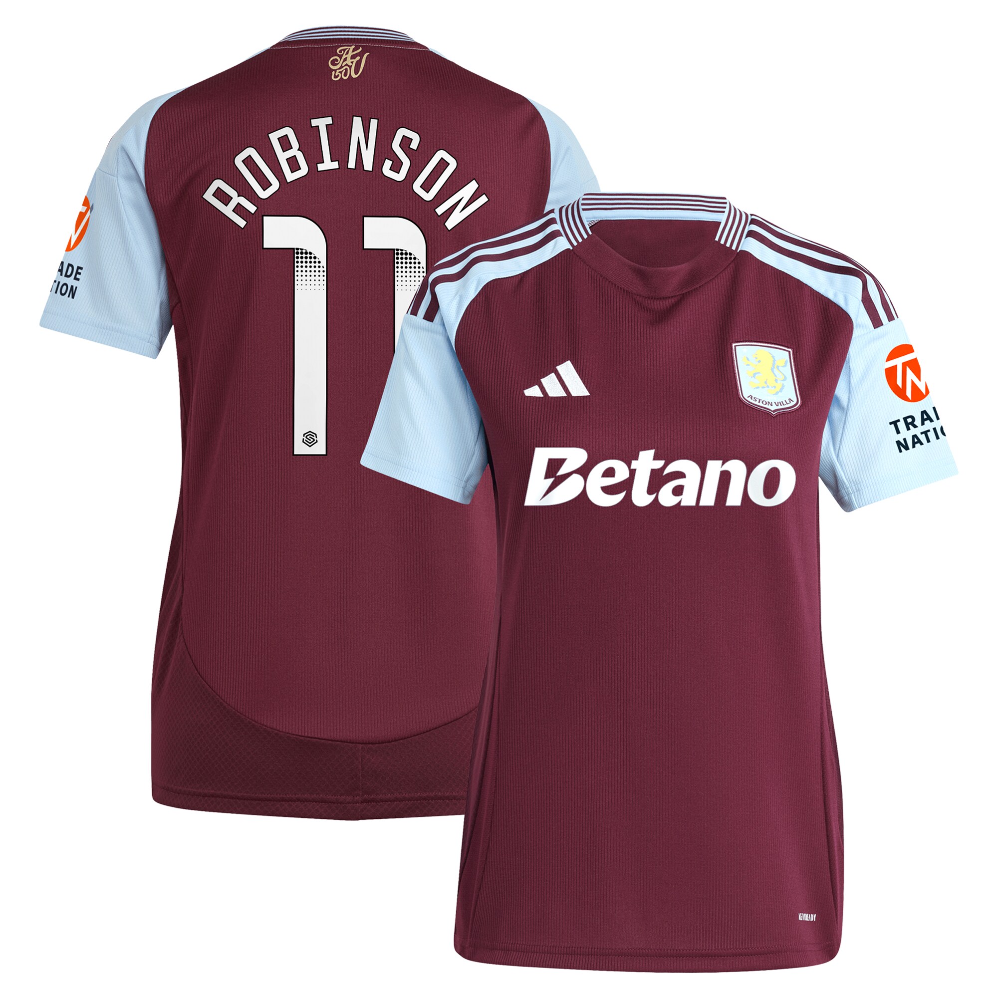 aston villa wsl adidas home shirt 2024-25 – womens with robinson 11 printing Collection | Official Aston Villa Jerseys