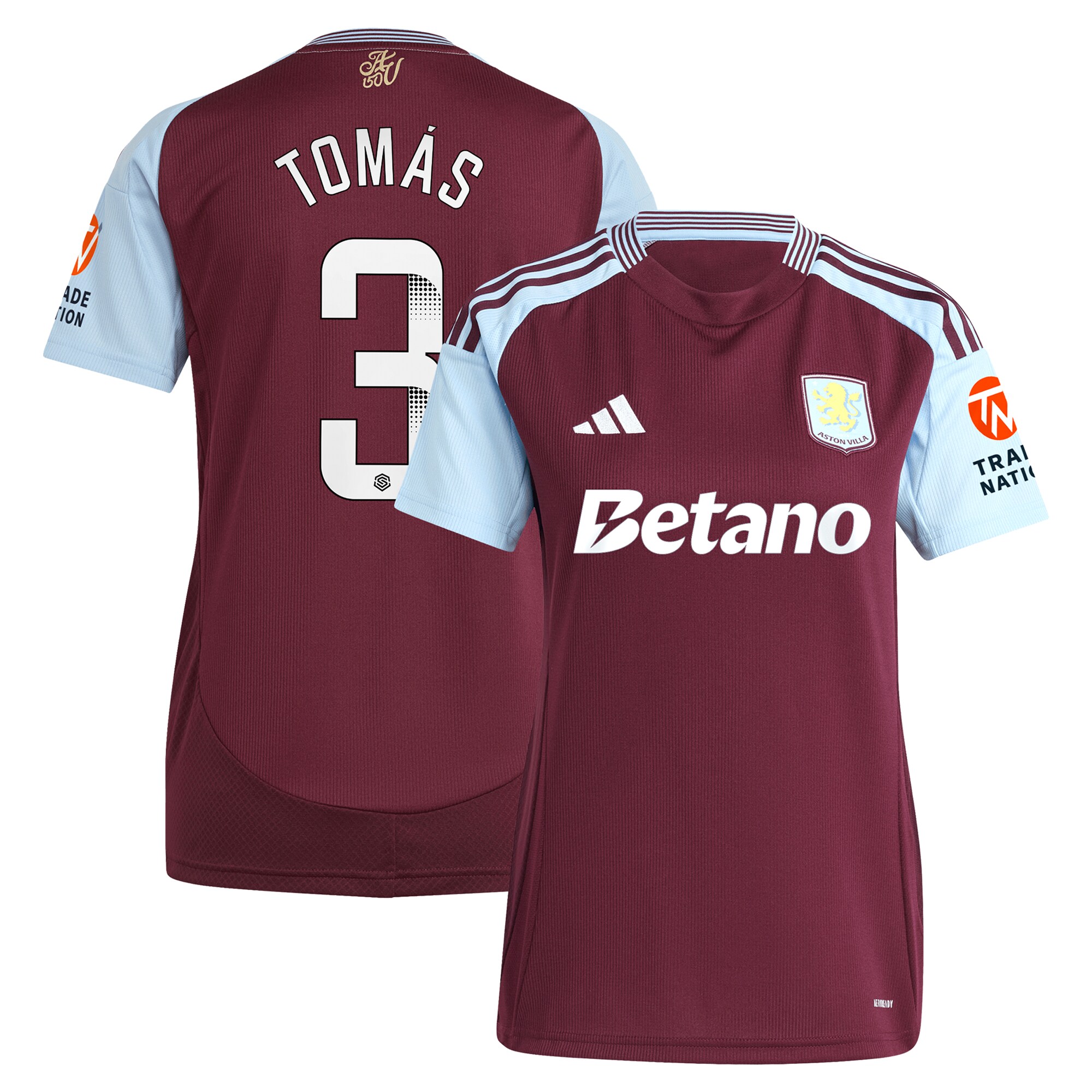 aston villa wsl adidas home shirt 2024-25 – womens with tomás 3 printing Collection | Official Aston Villa Jerseys