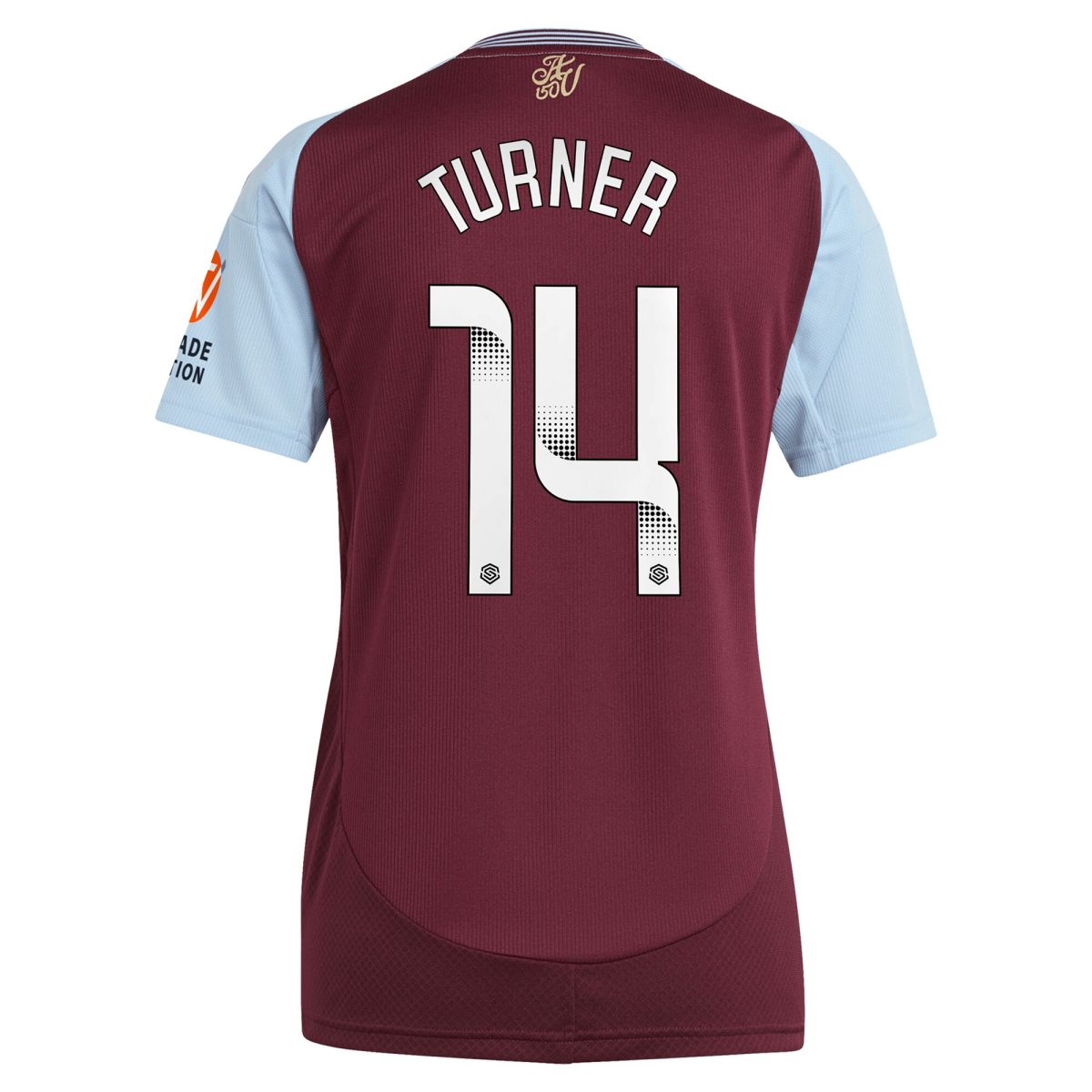 aston villa wsl adidas home shirt 2024-25 – womens with turner 14 printing Collection | Official Aston Villa Jerseys