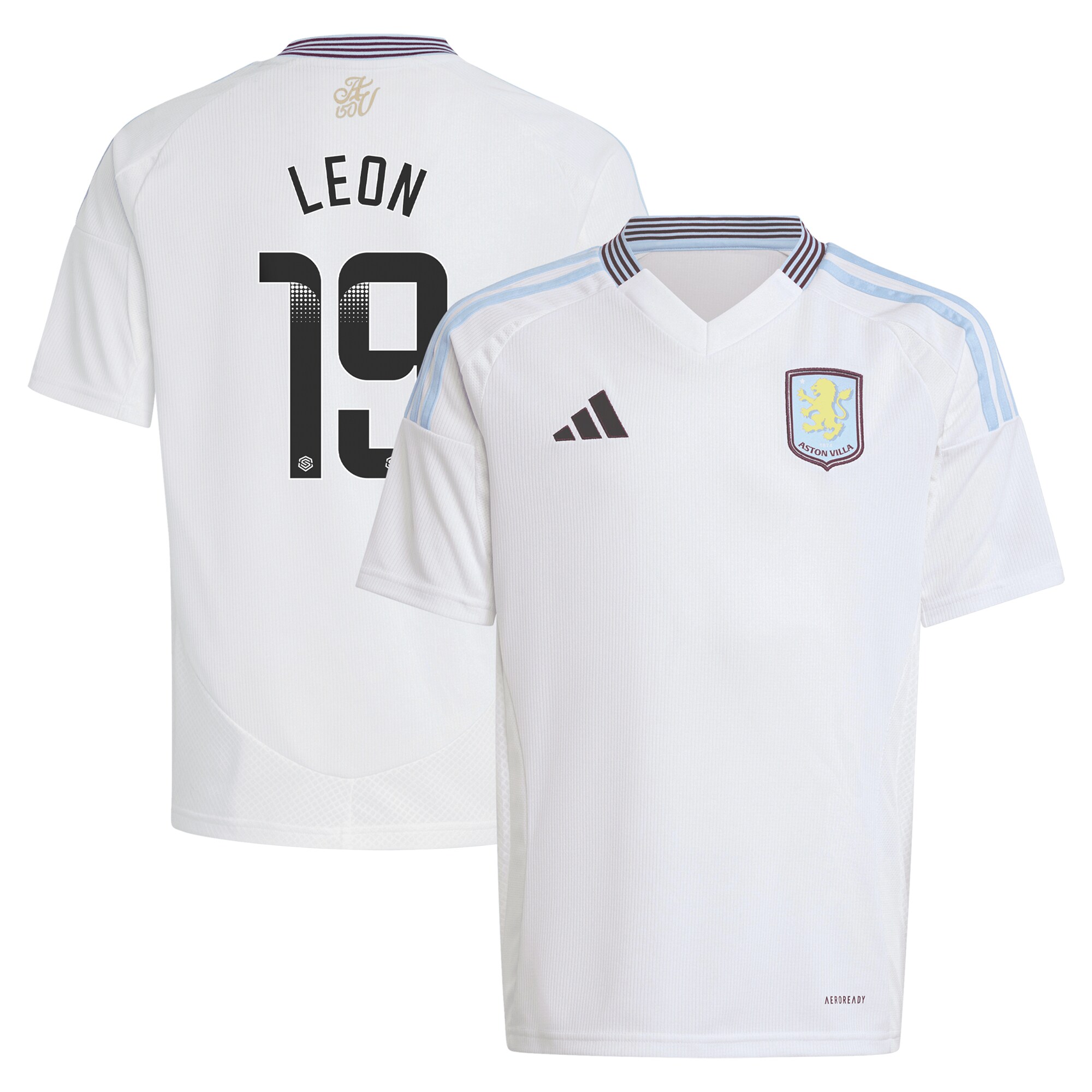 aston villa wsl away shirt 2024-25 – kids with leon 19 printing Collection | Official Aston Villa Jerseys