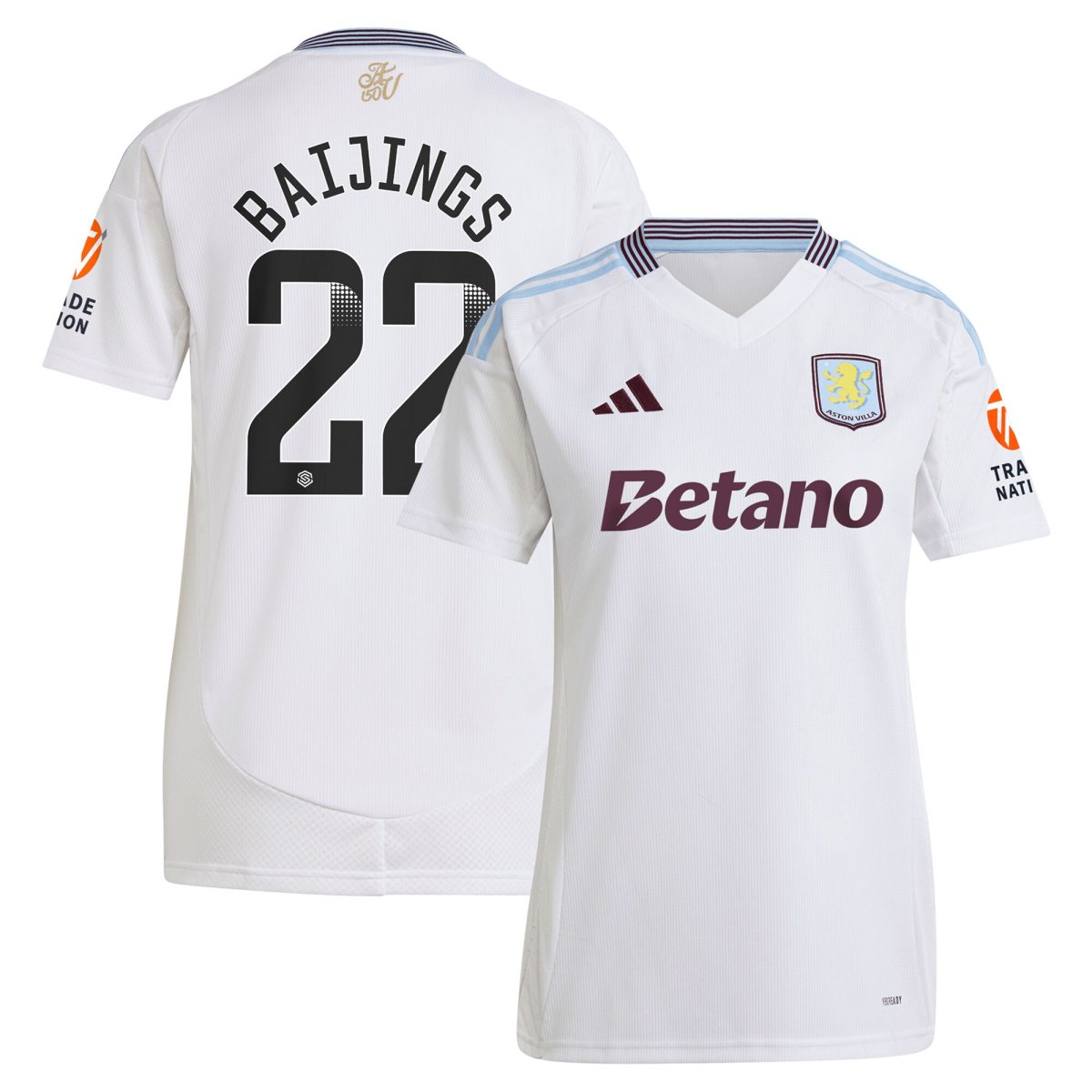 aston villa wsl away shirt 2024-25 – womens with baijings 22 printing Collection | Official Aston Villa Jerseys