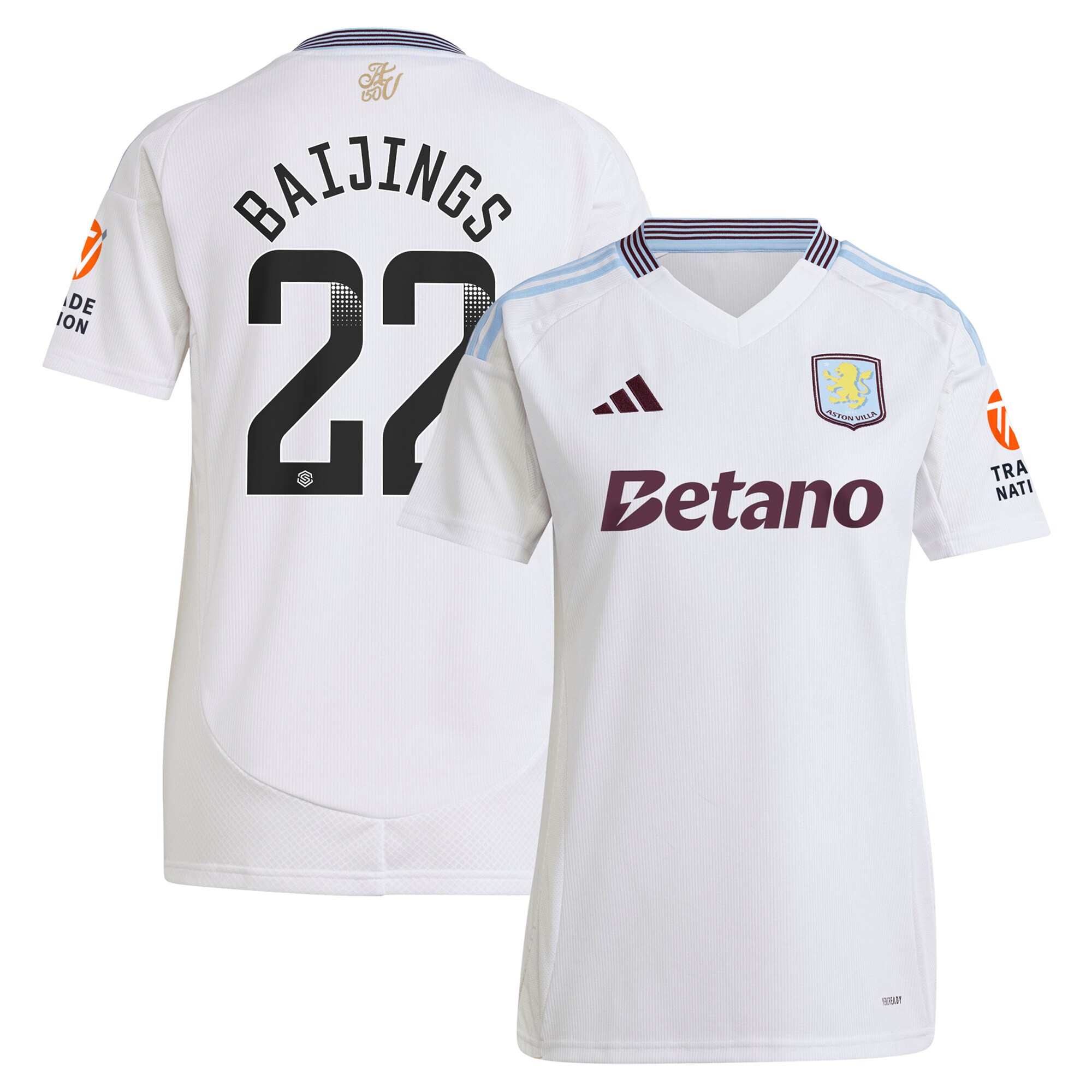 aston villa wsl away shirt 2024-25 – womens with baijings 22 printing Collection | Official Aston Villa Jerseys