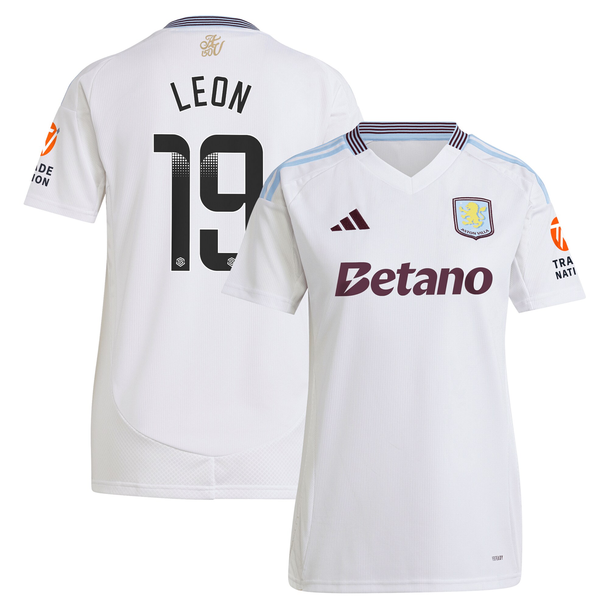 aston villa wsl away shirt 2024-25 – womens with leon 19 printing Collection | Official Aston Villa Jerseys