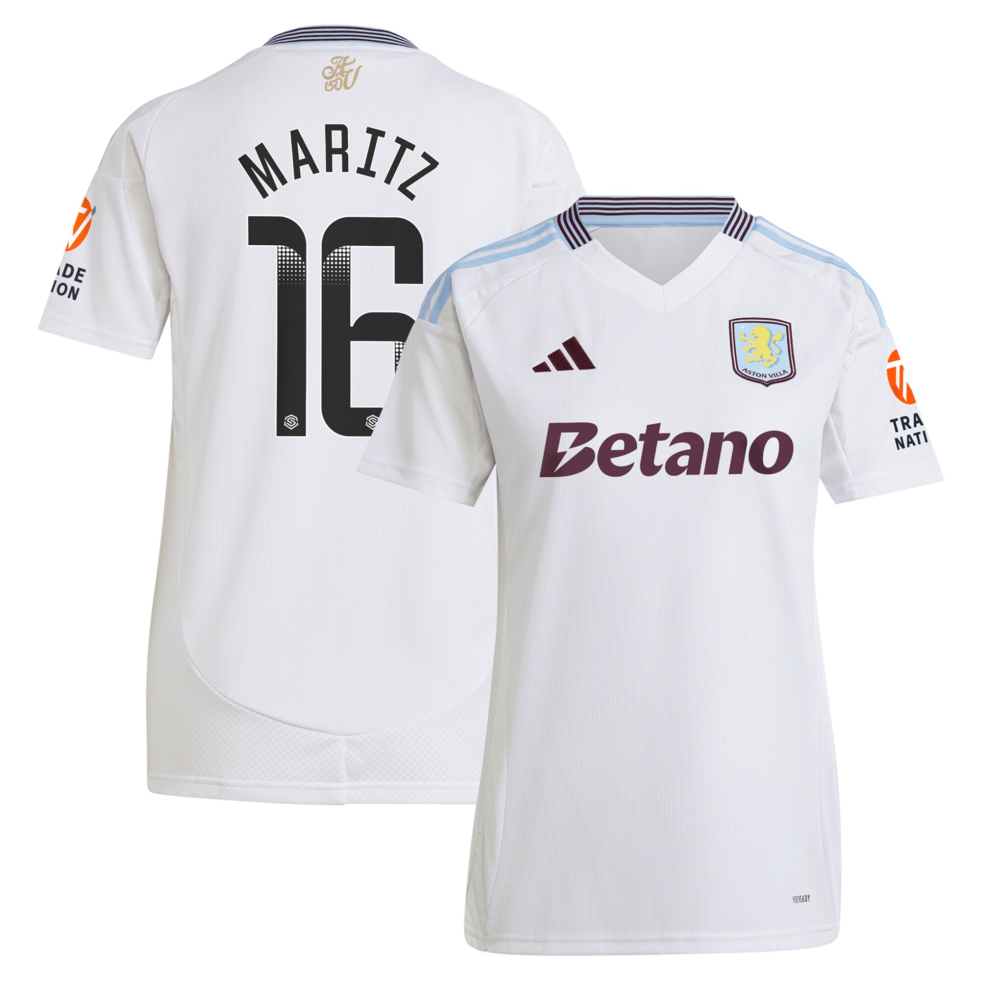 aston villa wsl away shirt 2024-25 – womens with maritz 16 printing Collection | Official Aston Villa Jerseys