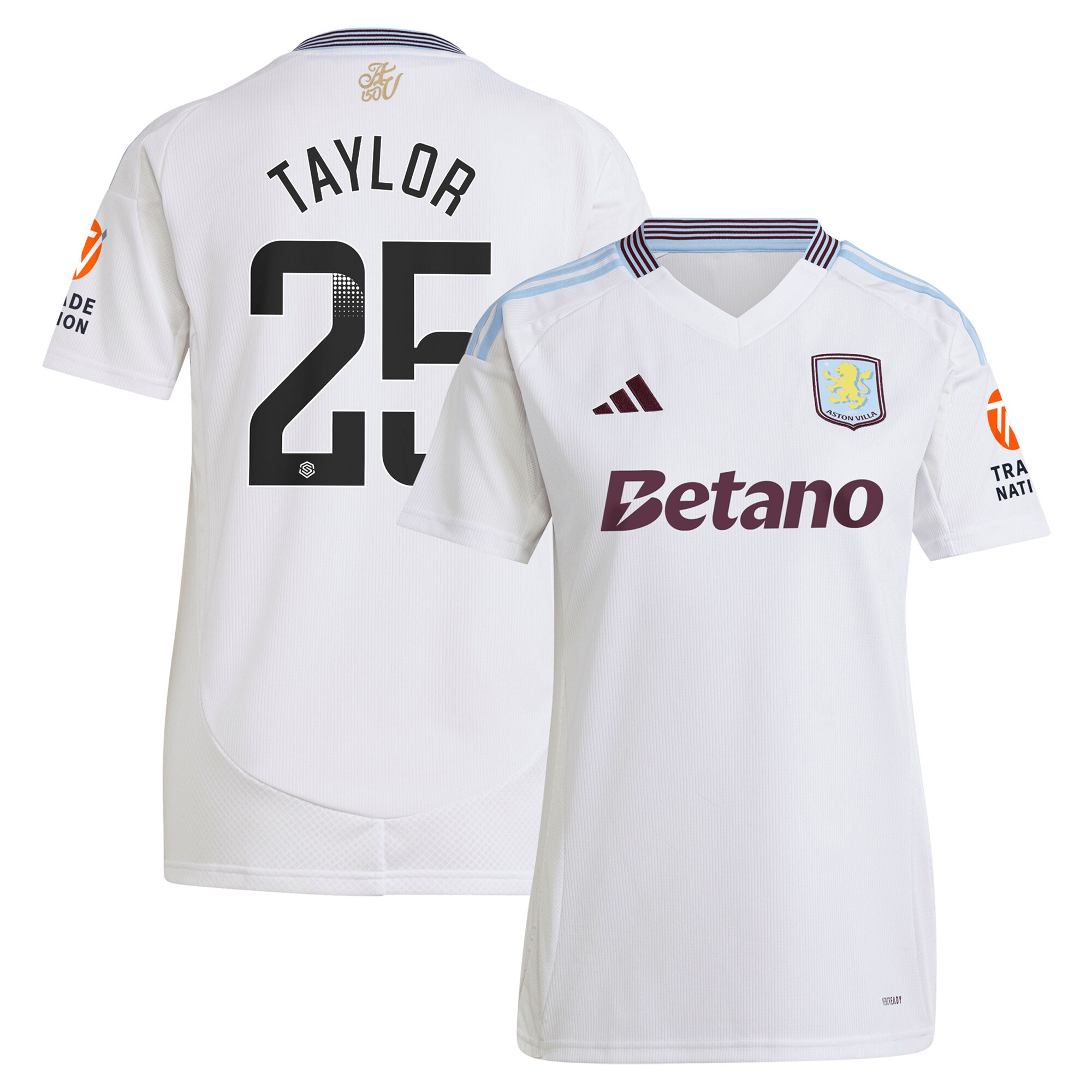 aston villa wsl away shirt 2024-25 – womens with taylor 25 printing Collection | Official Aston Villa Jerseys